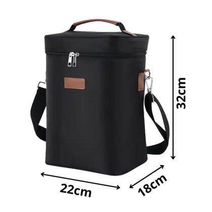 Imagem de Bolsa de Vinho Térmica Wine Bag 4 Garrafas Vinho Multiuso Preto
