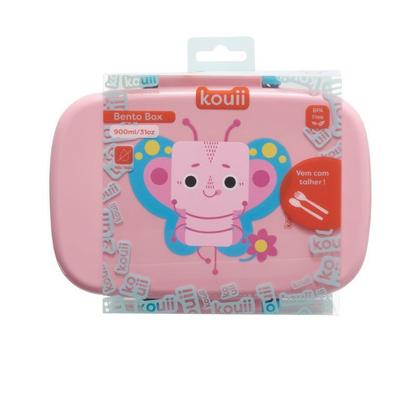 Imagem de Bolsa Escolar c Rodinhas, Lancheira Térmica, Estojo Duplo, Marmita e Copo Infantil Borboleta