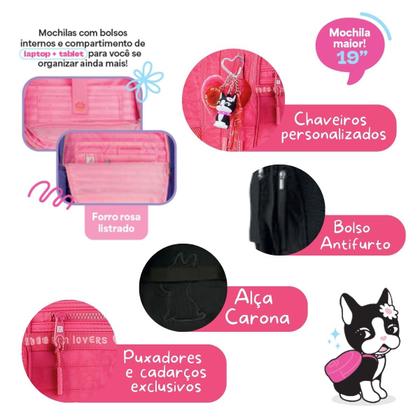 Imagem de Bolsa Escolar Rebecca Bonbon Mochila Juvenil Feminina Cores