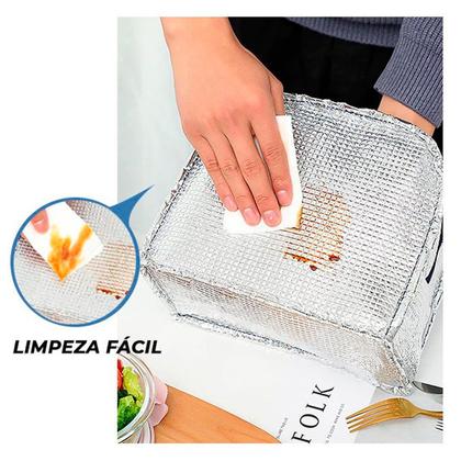 Imagem de Bolsa Estilo Térmica Lancheira Pratica Material Resistente Forte Para Mulheres Crianças Escola Trabalho Academia Treino