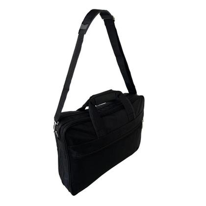 Imagem de Bolsa executiva para notebook 2 em 1 de mao e transversal com alca regulavel 4 bolsos preta