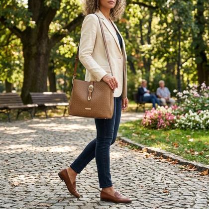 Imagem de Bolsa Feminina Alça Transversal Compacta Estruturada Chenson