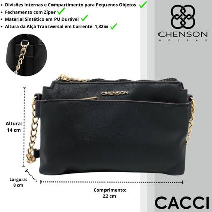 Imagem de Bolsa Feminina Alça Transversal Corrente Elegante Chenson