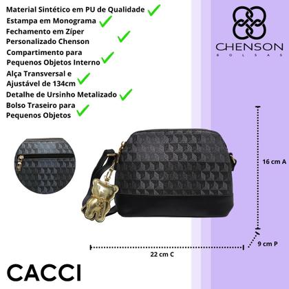 Imagem de Bolsa Feminina Alça Transversal Elegante Ursinho Chenson