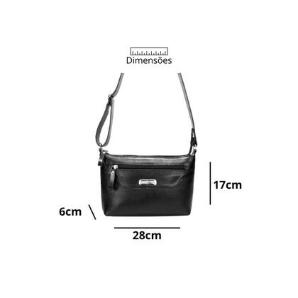 Imagem de Bolsa Feminina Alça Transversal em Metal Níquel em Couro Legitimo Road Seven