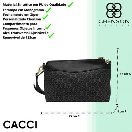 Imagem de Bolsa Feminina Alça Transversal Monograma Clássica Chenson