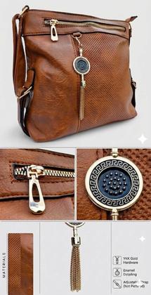 Imagem de Bolsa Feminina Alça Transversal Tiracolo Elegante Couro Pu