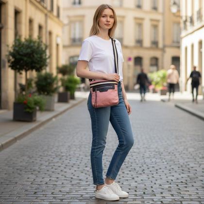 Imagem de Bolsa Feminina Alça Transversal Tiracolo Resistente Reforçada Nylon Casual Leve Multi Bolsos Pequena Golden Fenix