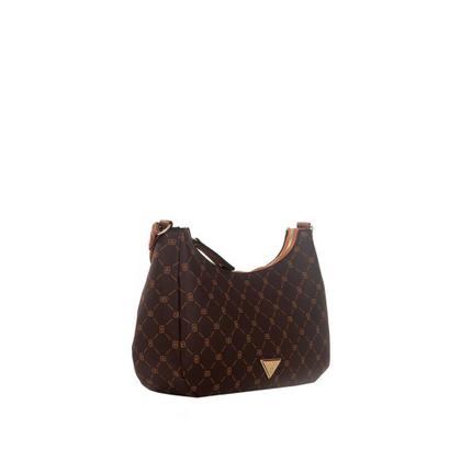 Imagem de Bolsa Feminina Baguete Transversal Monograma Rafitthy Marrom