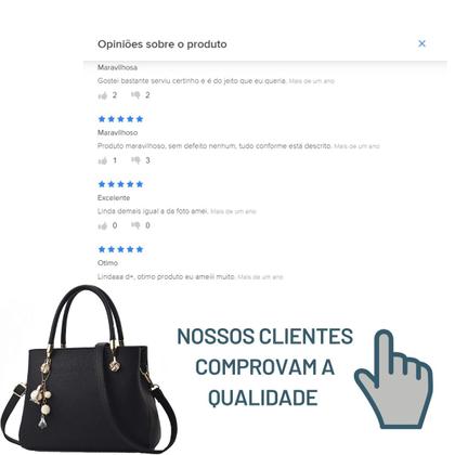 Imagem de Bolsa Feminina Baú Média Tote Alça De Mão E Transversal de Mão Casual Passeio Barata Grande Presente