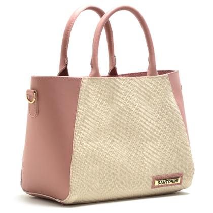 Imagem de Bolsa Feminina Bicolor Com Bolso Externo + Alça Lateral !