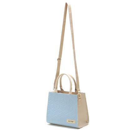 Imagem de Bolsa Feminina Bicolor Com Bolso Externo + Alça Lateral !