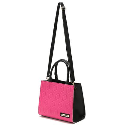 Imagem de Bolsa Feminina Bicolor Com Bolso Externo + Alça Lateral !