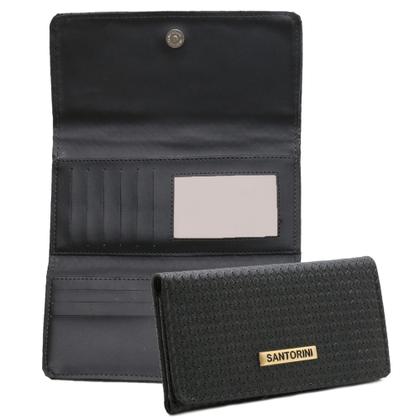 Imagem de Bolsa Feminina Bicolor Com Carteira Santorini Handbag Tricê Preto/Creme