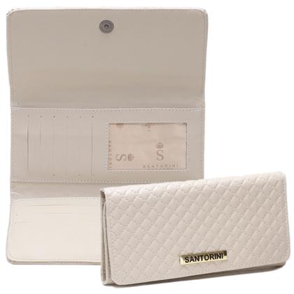 Imagem de Bolsa Feminina bicolor mais carteira Metalassê, com alça transversal Santorini Handbag Creme