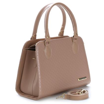 Imagem de Bolsa Feminina bicolor mais carteira Metalassê, com alça transversal Santorini Handbag Nude