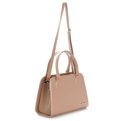 Imagem de Bolsa Feminina bicolor mais carteira Metalassê, com alça transversal Santorini Handbag Nude