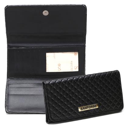 Imagem de Bolsa Feminina bicolor mais carteira Metalassê, com alça transversal Santorini Handbag Preto/Creme