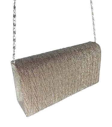 Imagem de Bolsa feminina carteira de mão brilho festa preta nude azul