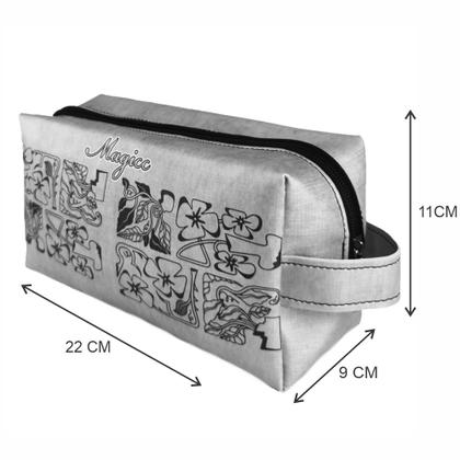 Imagem de Bolsa Feminina Casual Com Relevo 3D Necessaire Cinza Magicc BN-238