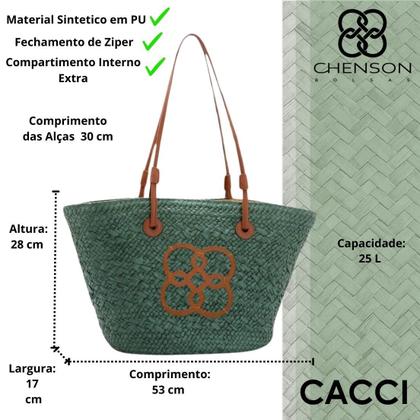 Imagem de Bolsa Feminina Casual Passeio Palha Chenson Palha