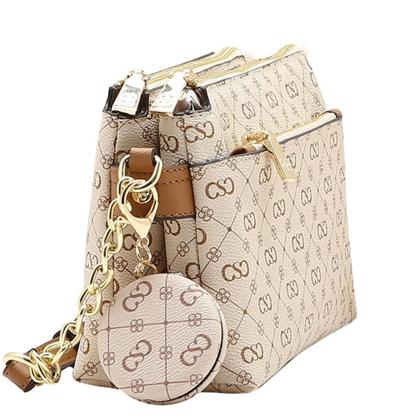 Imagem de Bolsa Feminina Chenson Monograma Elegance Luxo - Original Cor:Bege