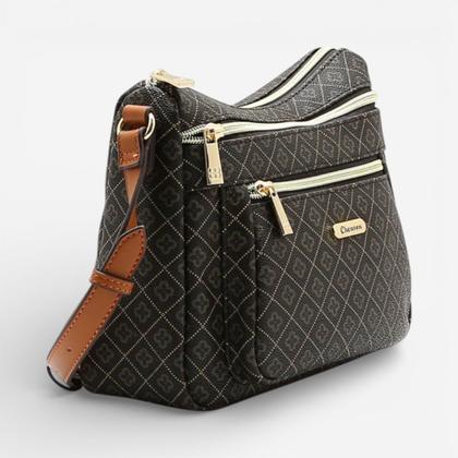 Imagem de Bolsa Feminina Chenson Transversal Elemento Gráfico Café