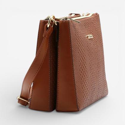Imagem de Bolsa Feminina Chenson Transversal Mini Tressê Café