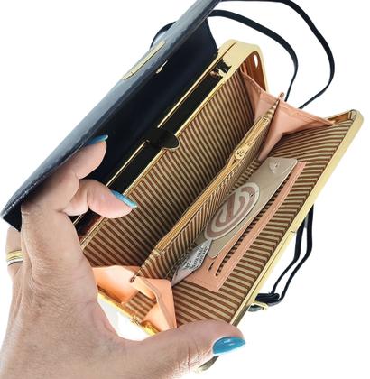 Imagem de Bolsa feminina clutch tiracolo transversal bolsinha de mão