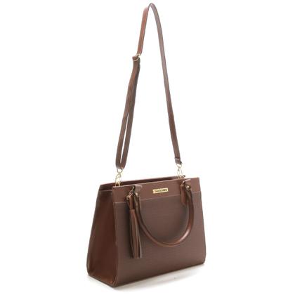 Imagem de Bolsa Feminina Com Carteira Santorini Handbag Tricê Marrom
