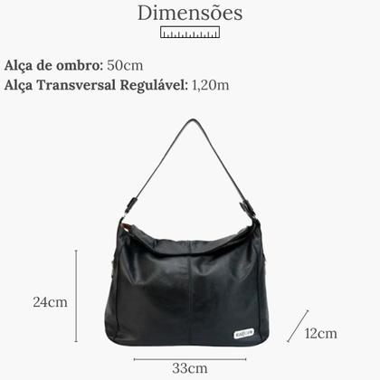 Imagem de Bolsa Feminina Couro Legitimo Sacola Hobo Média Caramelo Luxo