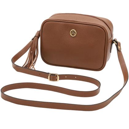 Imagem de Bolsa Feminina Couro Legítimo Transversal Mariart Titânio