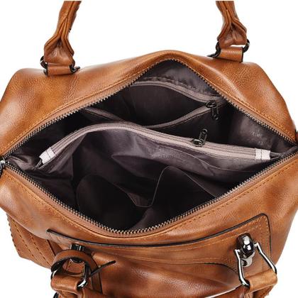 Imagem de BOLSA FEMININA COURO PU GRANDE & ELEGANTE ESPAÇOSA & VERSÁTIL Cor:Marrom