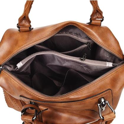 Imagem de BOLSA FEMININA COURO PU GRANDE & ELEGANTE ESPAÇOSA & VERSÁTIL Cor:Marrom - GENERICA