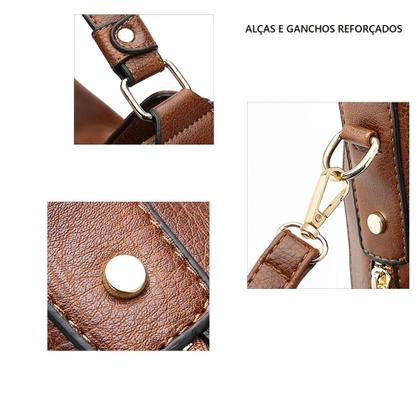 Imagem de Bolsa Feminina Couro Pu Transversal Luxo Viagem Trabalho