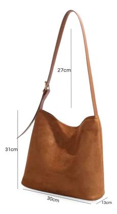 Imagem de Bolsa Feminina De Camurça Espaçosa Casual Elegante Trabalho