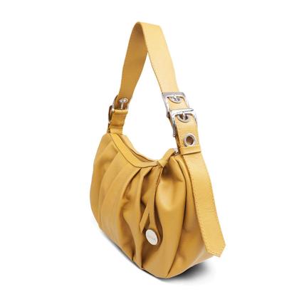 Imagem de Bolsa feminina de couro amarelo manteiga Rebeca