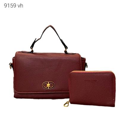 Imagem de Bolsa Feminina de Mão e Transversal Porta celular Kit 2 pçs com Carteira 9159 Cor:Cafe