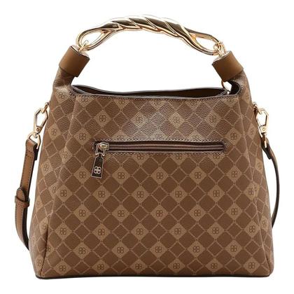 Imagem de Bolsa Feminina de Mão / Transversal Chenson CG85388 Monograma Elemento Gráfico Cor:Natural