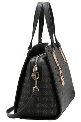 Imagem de Bolsa Feminina de Mão / Transversal Chenson CG85394 Cristal Monogramaa Cor:Preto
