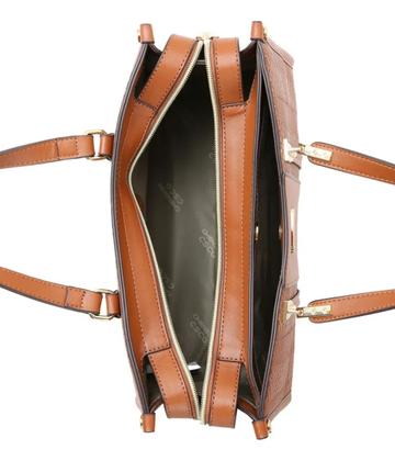 Imagem de Bolsa Feminina de Mão / Transversal Chenson CG85651 Mini Trama Elegance Cor:Café