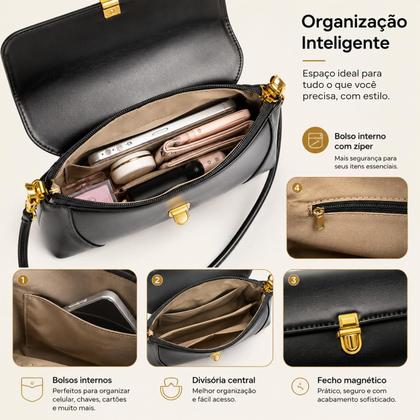 Imagem de Bolsa Feminina De Ombro De Mão Pequena Lado Metalizada Festa