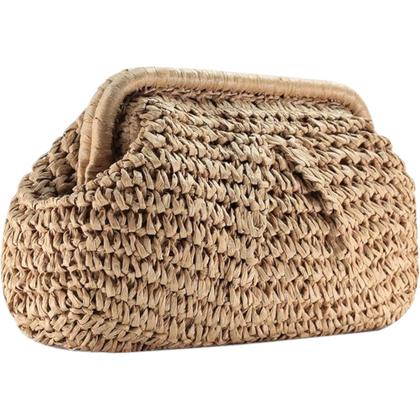 Imagem de Bolsa Feminina De Palha Clutch Festa Alça Corrente Opcional