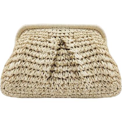 Imagem de Bolsa Feminina De Palha Clutch Festa Alça Corrente Opcional