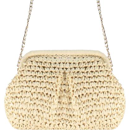 Imagem de Bolsa Feminina De Palha Clutch Festa Alça Corrente Opcional