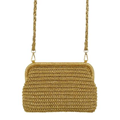 Imagem de Bolsa Feminina De Palha Clutch Festa Alça Corrente Opcional
