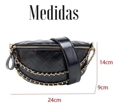 Imagem de Bolsa Feminina Detalhe Corrente Pochete Luxuosa Shopping Preta Mulher Promo