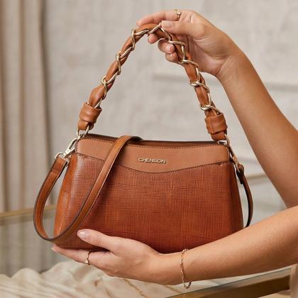 Imagem de Bolsa Feminina Elegante Correntes Metalizadas Estilo Chenson