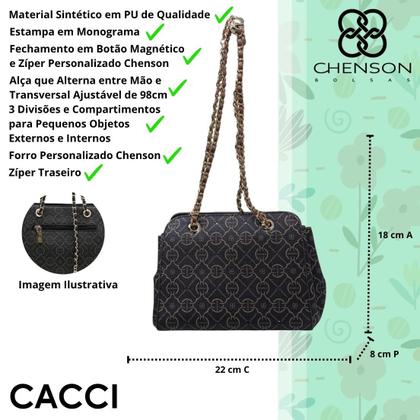 Imagem de Bolsa Feminina Elegante Ferragens Moda Estilo Chenson