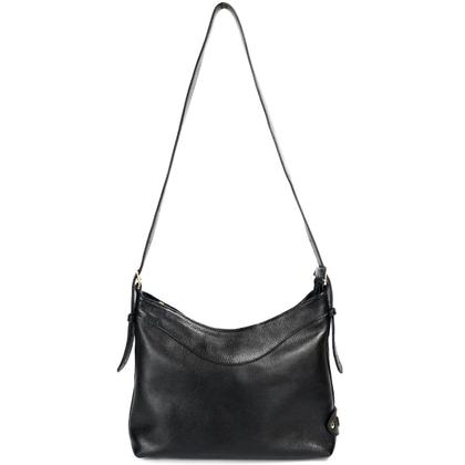 Imagem de Bolsa Feminina em Couro Legitimo Média Sacola Transversal e Ombro Preta Road Seven